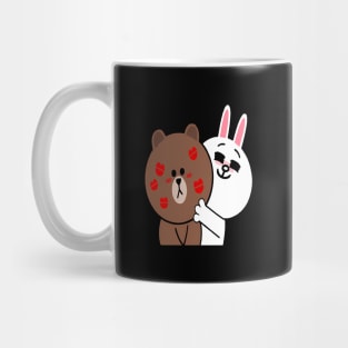 Brown Bear Cony Bunny Rabbit Shower Me With Love Kisses Mug